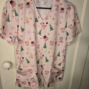 Festive‎ Pink Women's Pajama Top